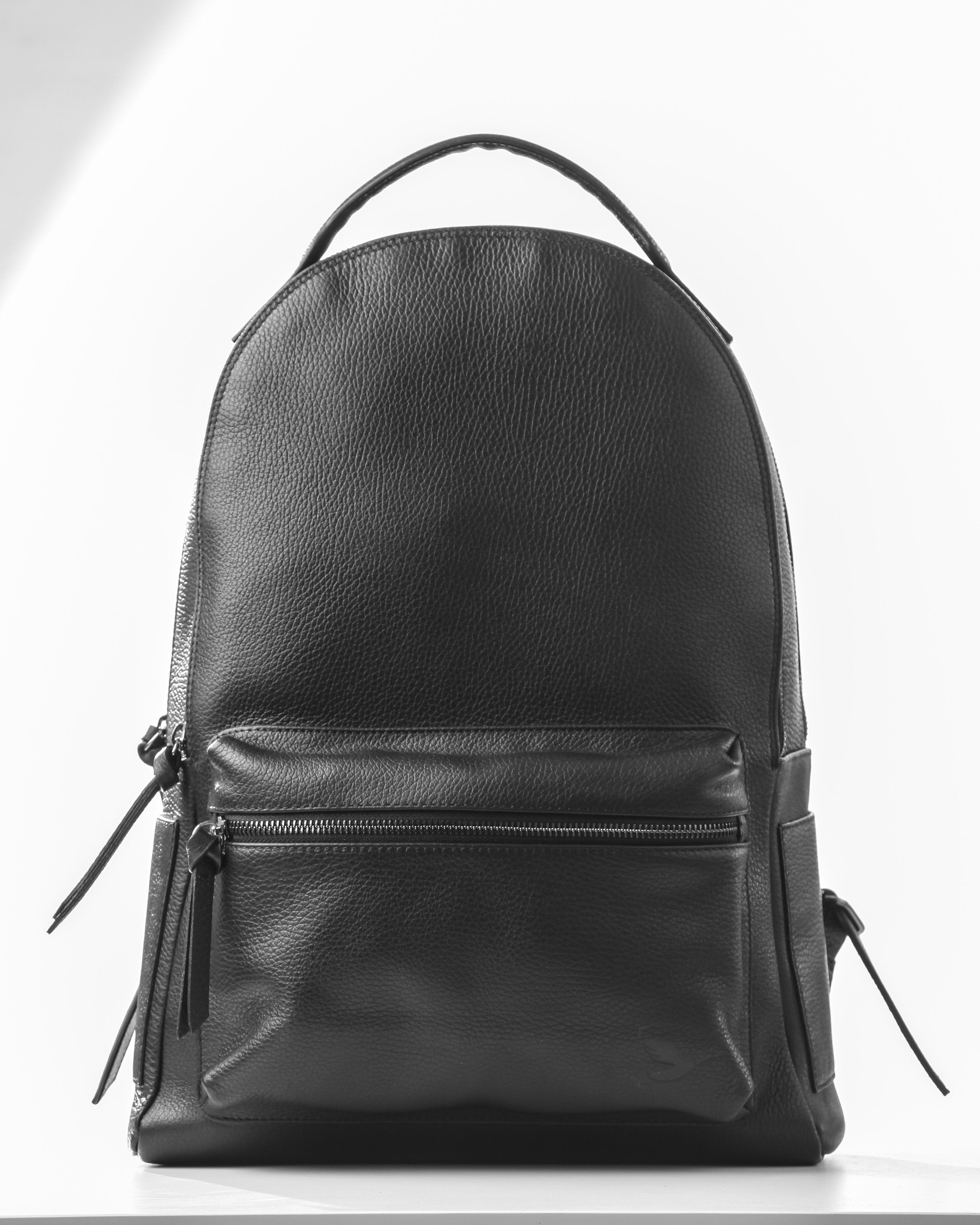 Lingua d'oca zaino in pelle martellata nero 183582.01