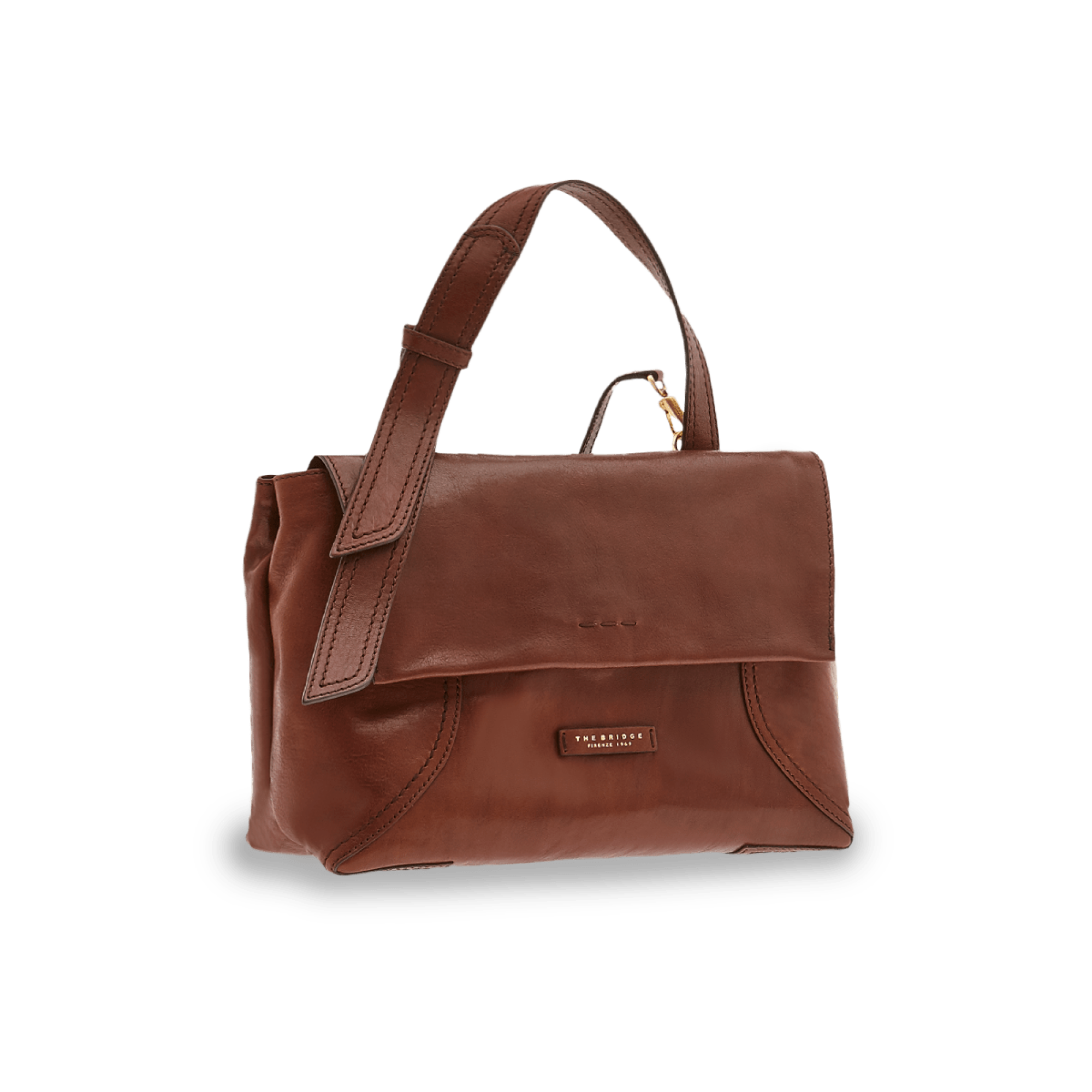 The Bridge Borsa A Due Manici in pelle Marrone/oro 0415084N