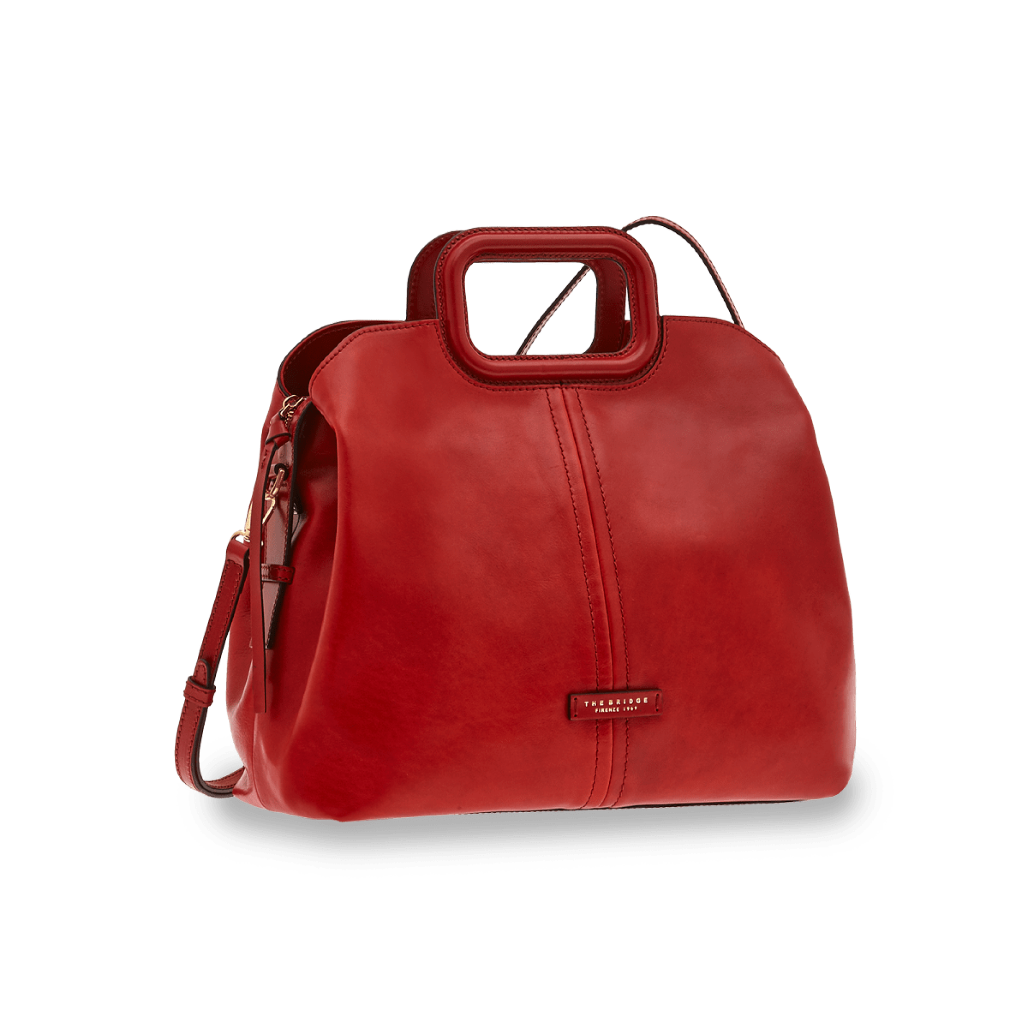 The Bridge Two-Handle Bag Rosso Ciliegia/oro 0437594N