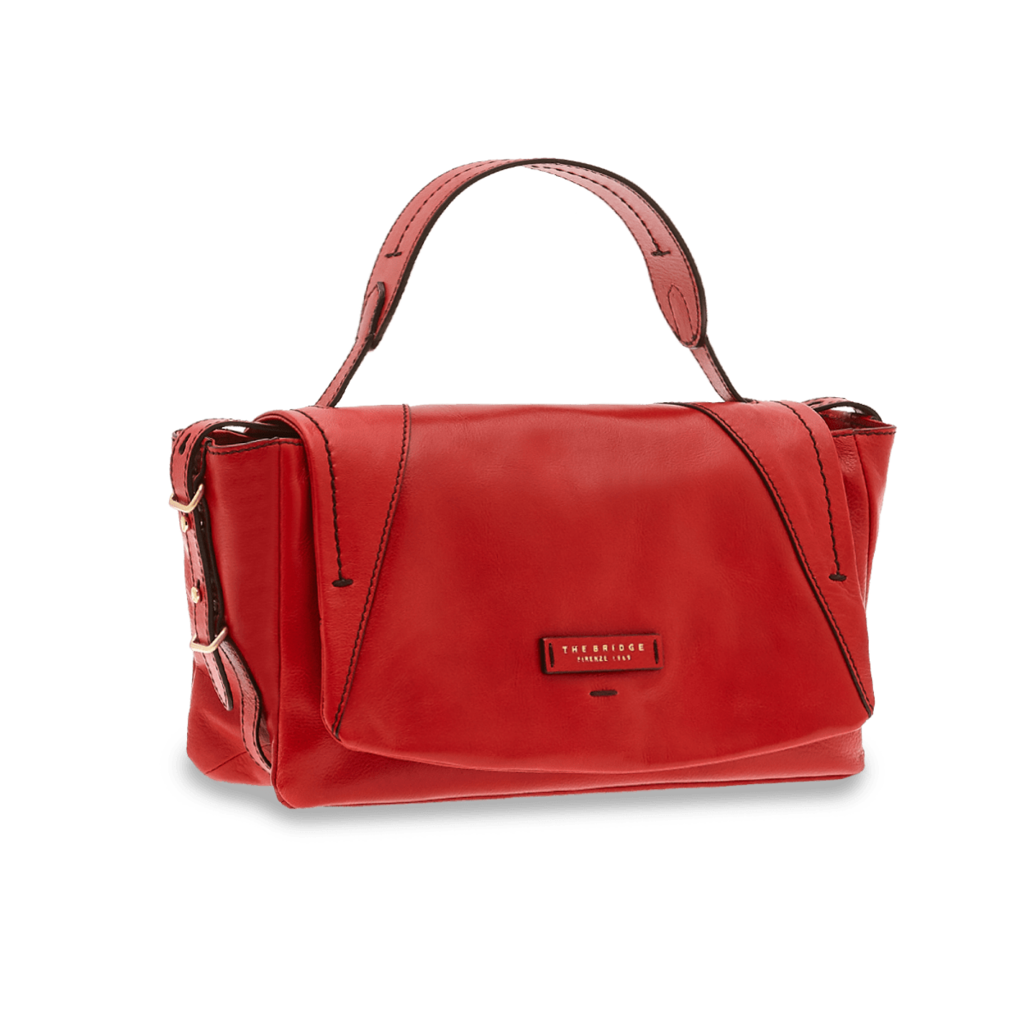 The Bridge, satchel bag rosso ciliegia/oro 0439204N.9I