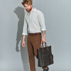 The Bridge Briefcase Gray Brown / Dark brown / Dark Ruthenium 0617484S