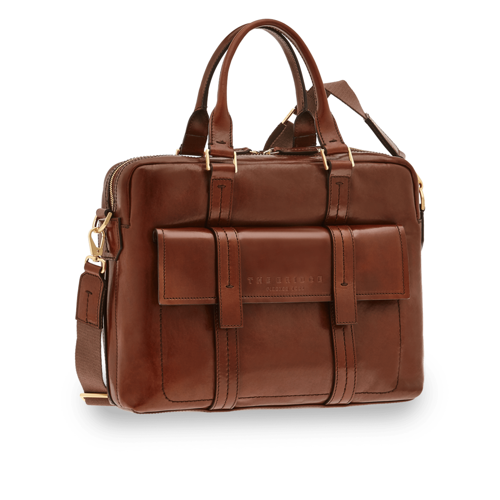 The Bridge Briefcase Marrone/oro 06422901.14 the bridge borsa 2 manici e tracolla