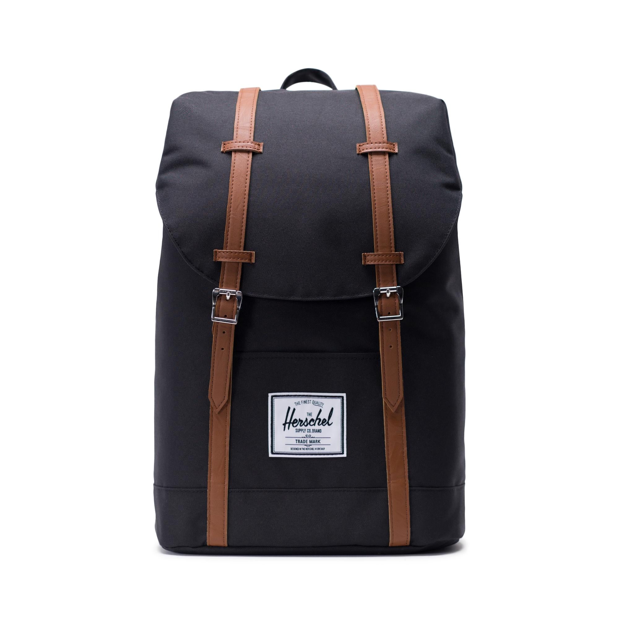 Herschel Retreat Backpack Black/tan Synthetic Leather 66419038600001 10066-00001-OS zaino herschel