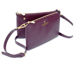 Borsa doppia a tracolla Spalding&Bros Tiffany Bordeaux 173777U511