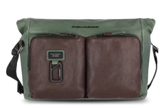 Messenger Roll Top Piquadro Porta Computer E Porta Ipad Verde/Testa Di Moro CA5684AP/VETM