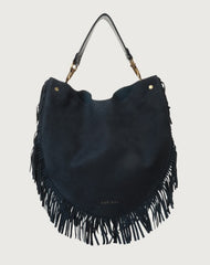 Borsa A Spalla Orciani Naif Fringe In Pelle Scamosciata Con Tracolla Sirena B02117NFG-SIR
