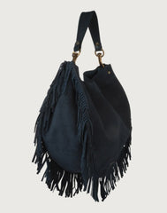 Borsa A Spalla Orciani Naif Fringe In Pelle Scamosciata Con Tracolla Sirena B02117NFG-SIR