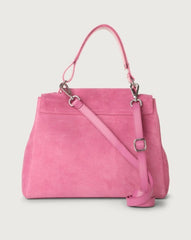 Borsa A Spalla Orciani Media Sveva Naif In Suede Con Tracolla Orchidea BT2006NIF-ORC