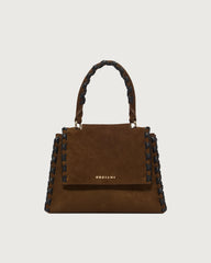 Borsa Sveva Peach Cross Small a mano in suede con tracolla