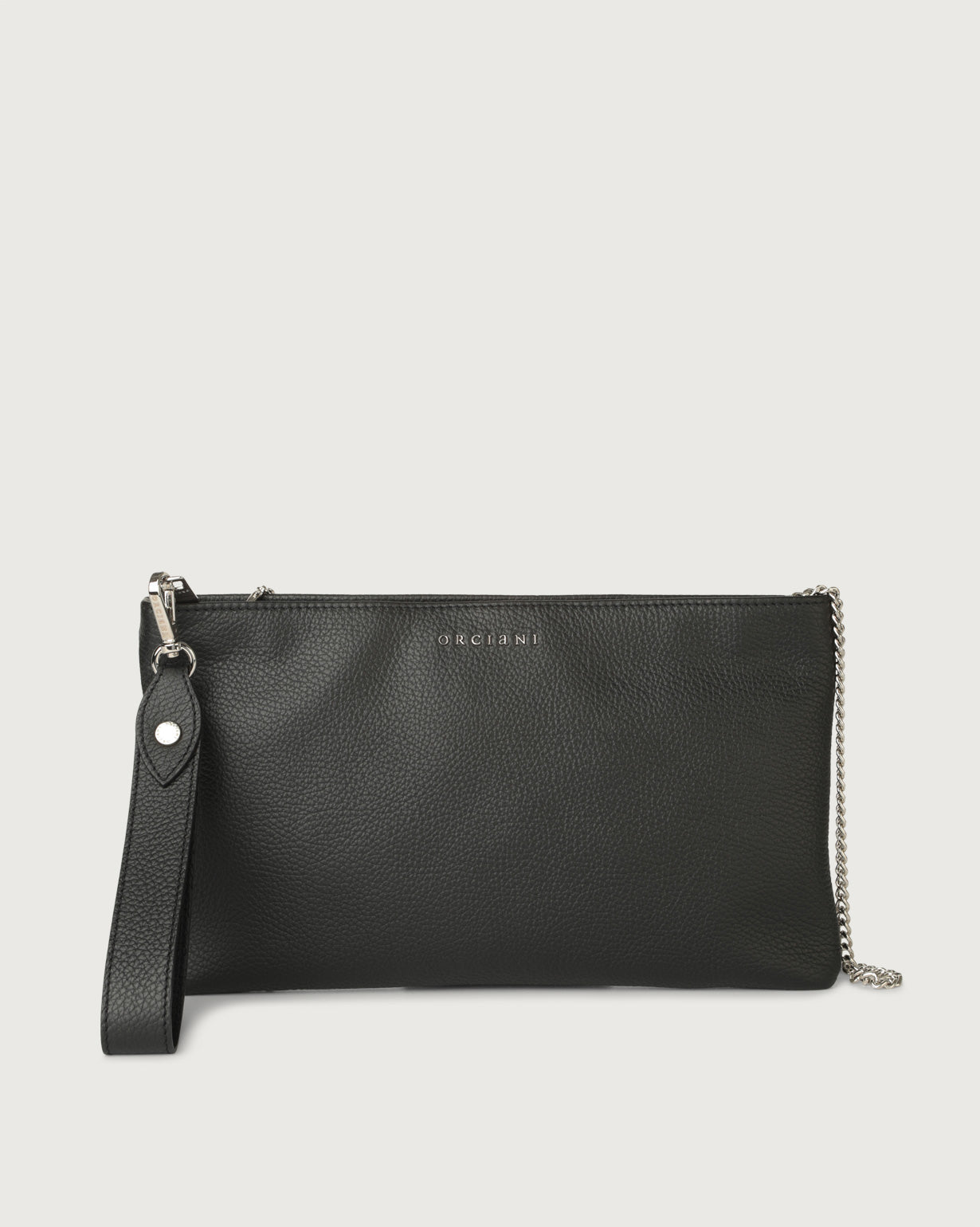 Orciani Pochette Micron In Pelle Con Polsiera Nero SD0166MIC-NER