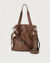 Orciani B02138MDL-CIO Borsa Secchiello A Spalla Twist Madlen In Pelle Con Tracolla Cioccolato