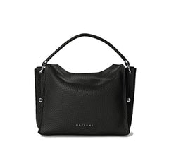 Borsa Orciani A Spalla Twenty Soft Media In Pelle Con Tracolla Nero B02121SOF-NER