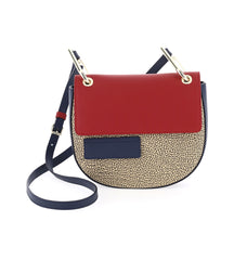 Borbonese Tracolla Rotonda Graffiti Special Op Naturale/bordeaux/blu 904128H80T85 borbonese borse donna