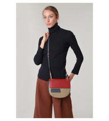 Borbonese Tracolla Rotonda Graffiti Special Op Naturale/bordeaux/blu 904128H80T85 borbonese borse donna