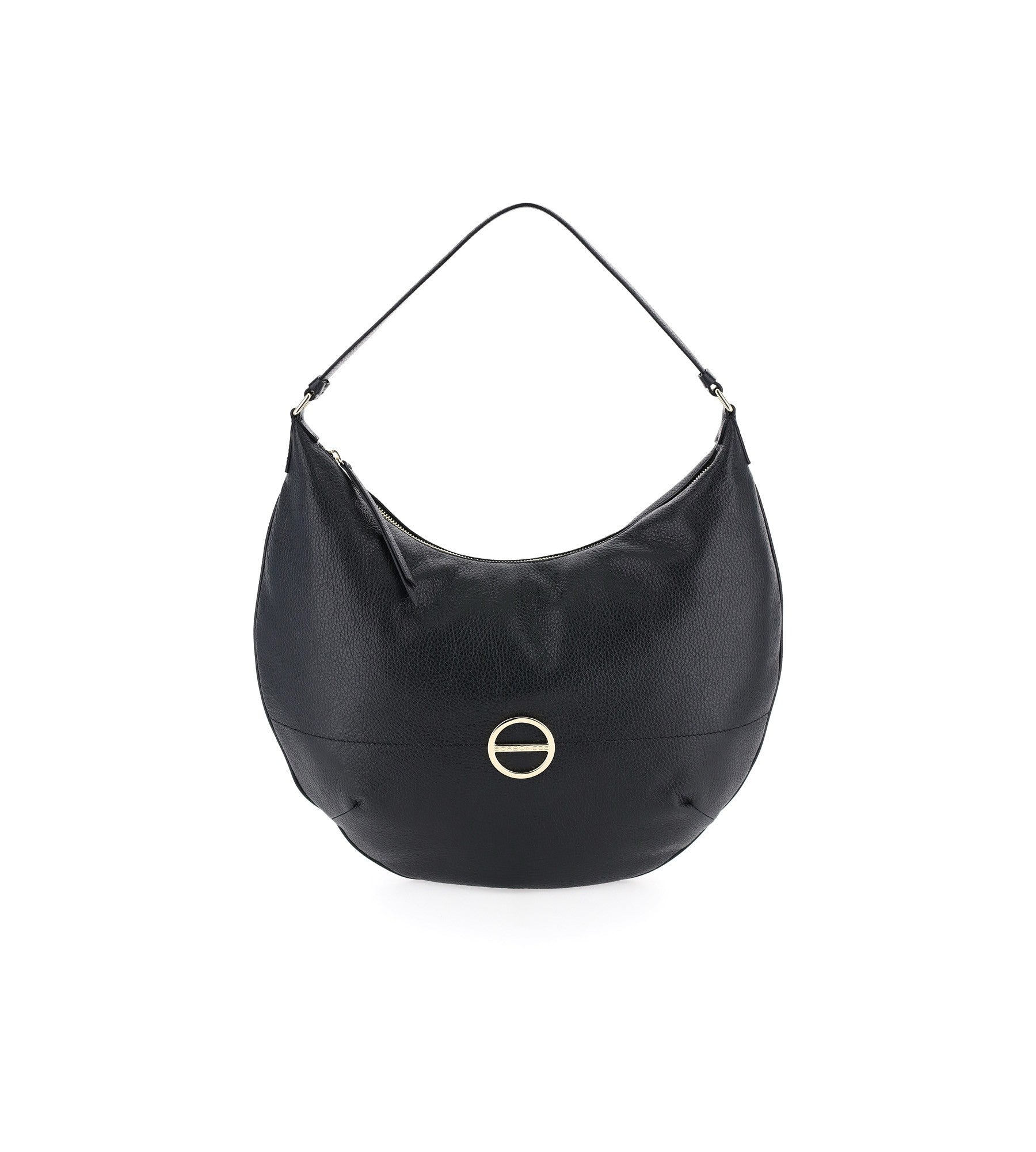 Borbonese Hobo Large In Pelle Borbonissima Nero 913360419100 borbonese borsa donna