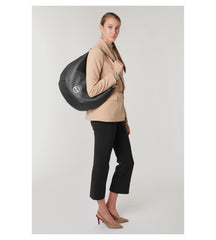 Borbonese Hobo Large In Pelle Borbonissima Nero 913360419100 borbonese borsa donna