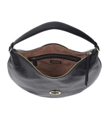 Borbonese Hobo Large In Pelle Borbonissima Nero 913360419100 borbonese borsa donna