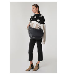 Borbonese Luna Bag Medium In Jet Op Nero/nero 933392296150 borbonese borsa donna