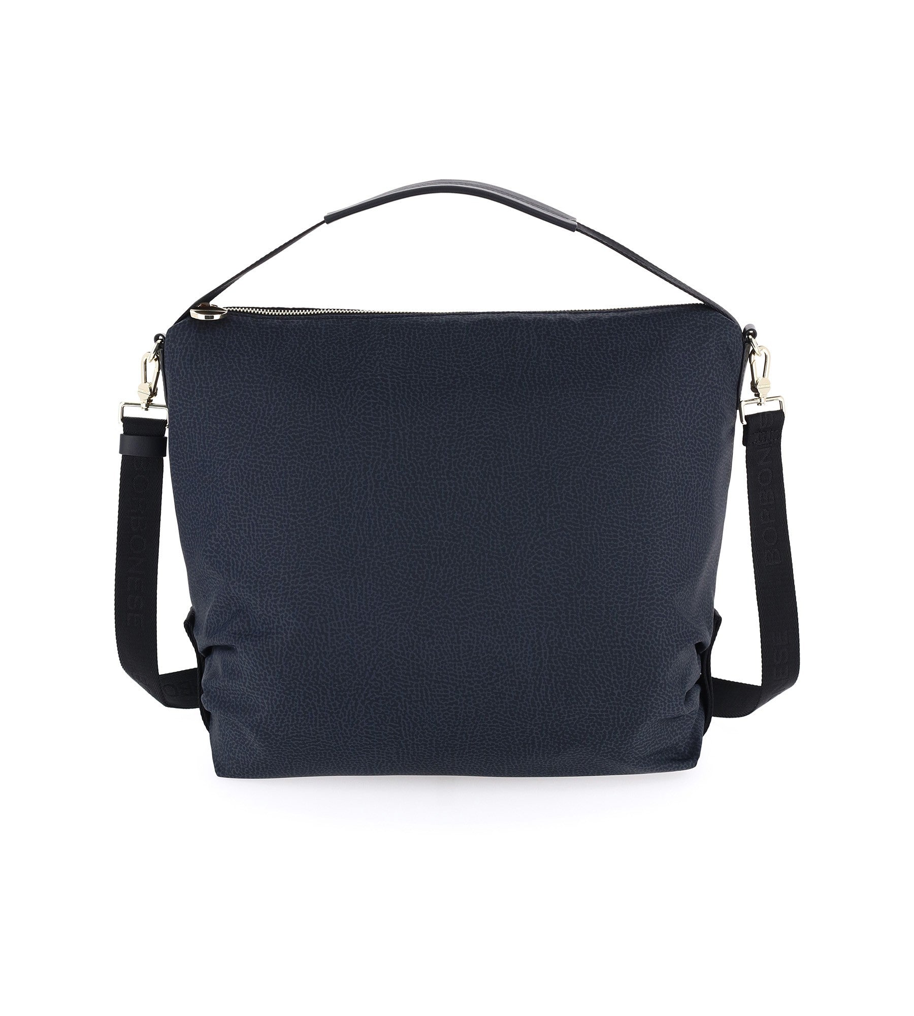 Borbonese Borsa Hobo Large In Jet Op Nero 934461296100 borbonese borse donna