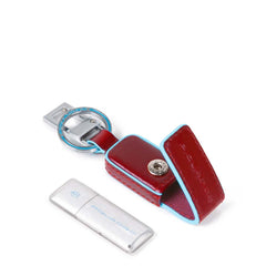 Piquadro Portachiavi In Pelle Con Chiavetta Usb Da 16Gb Rosso AC4246B2