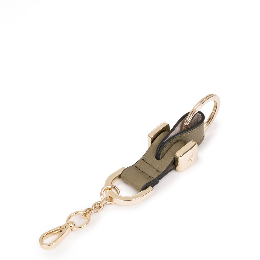Portachiavi Con Moschettone E Una Anella Piquadro Verde Chiaro/beige Chiaro AC5393W92/VEBE