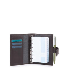 Piquadro Organizer Piccolo Con Patta, Porta Penne Testa Di Moro IN PELLE AG1077B3