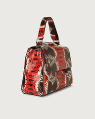 Orciani Borsa A Spalla Media Sveva Naponos In Pitone Rosso B02006NPS-003