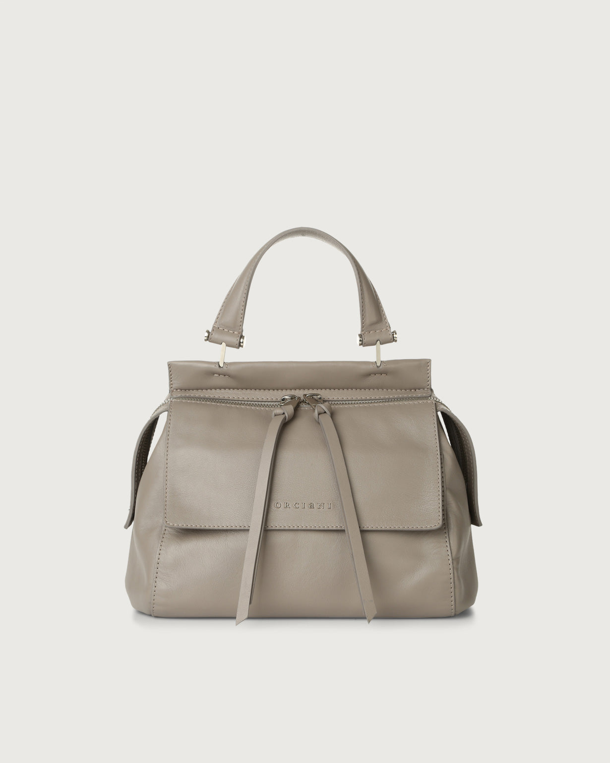 Orciani borsa a mano e a spalla in pelle con tracolla amovibile B02042