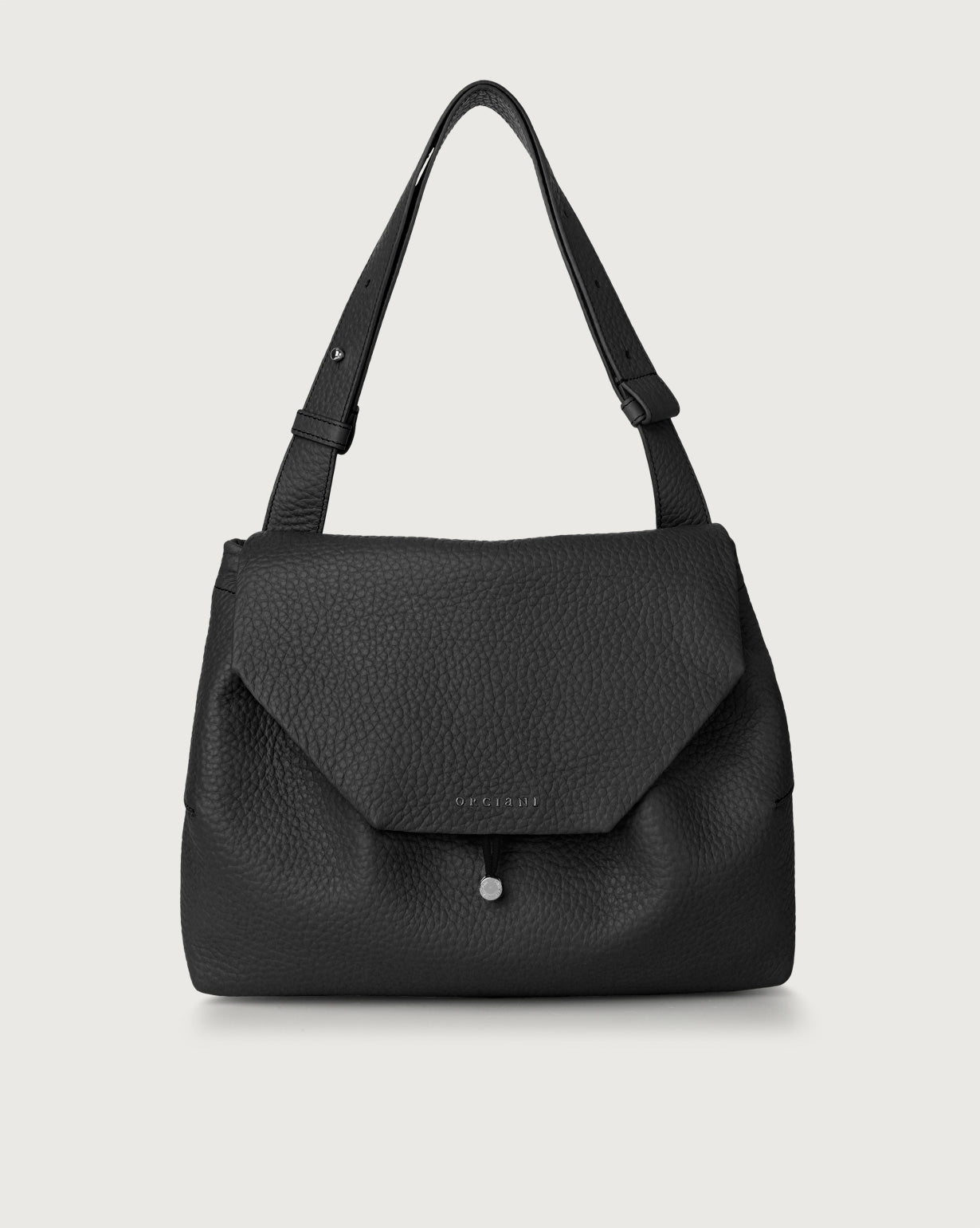 Orciani Borsa A Spalla Alexa Soft In Pelle Con Patta Nero B02060SOF-001 orciani borsa donna