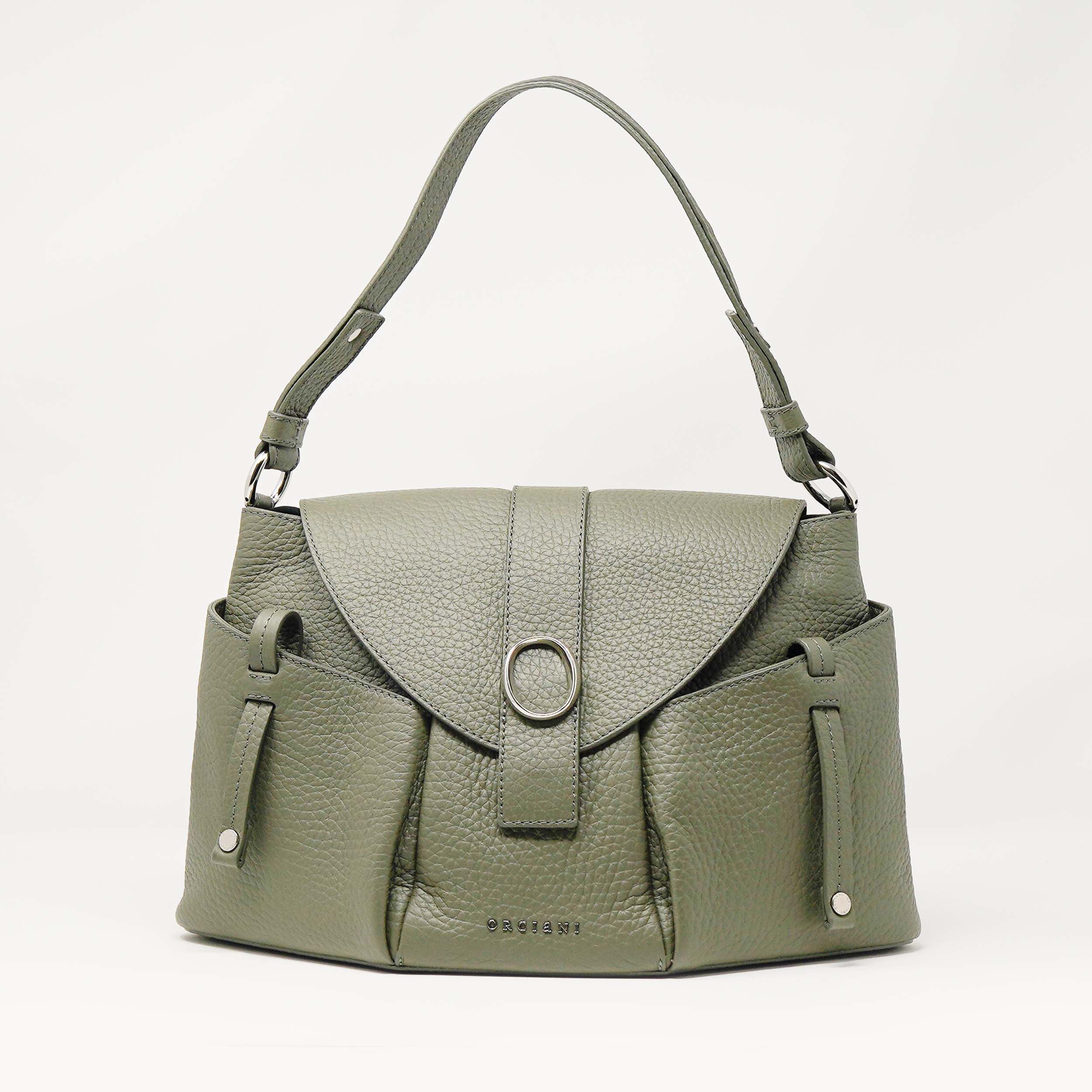 Orciani B02131SOF-OLI Borsa a spalla Rebel Soft in pelle con tracolla