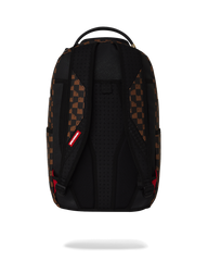 Sprayground Cream and Brown Tear Check Backpack