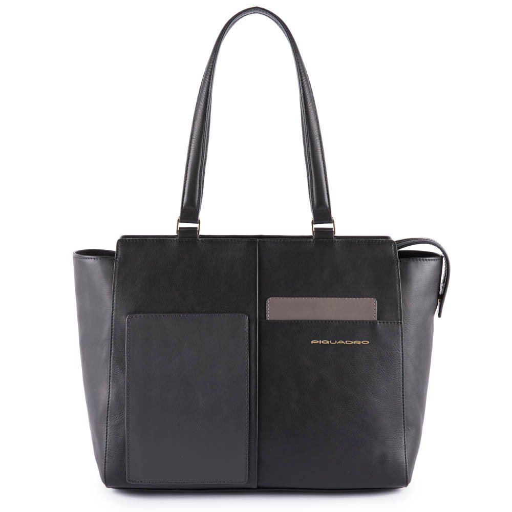 Piquadro Shopping Bag Con Tasca Per Connequ Nero BD4324W100/N