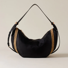 BORBONESE 924175AQ3X80 BORSA HOBO MEDIUM NERO/OP NATURALE