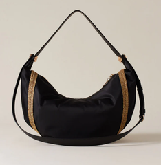 BORBONESE 924175AQ3X80 BORSA HOBO MEDIUM NERO/OP NATURALE