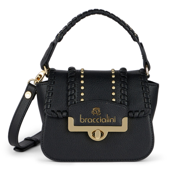 De Santis | Braccialini Linea Ribbon Nera B17660-YY100 – Borsa in pelle, da utilizzare a mano o con tracolla