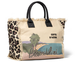 De Santis | Braccialini Collezione Summer B17725-TC3230 – Borsa estiva in canvas con stampa Cote D’Azur