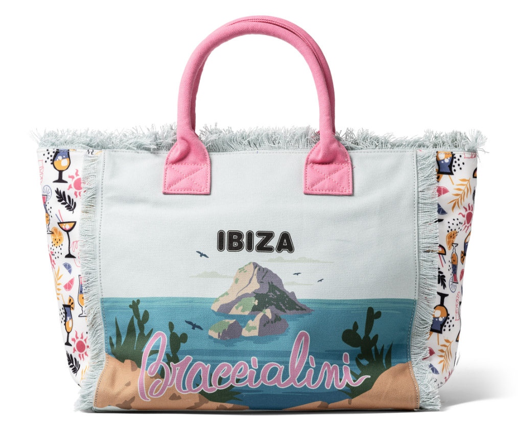 De Santis | Braccialini Collezione Summer B17725-TC3228 – Borsa estiva in canvas con stampa Ibiza