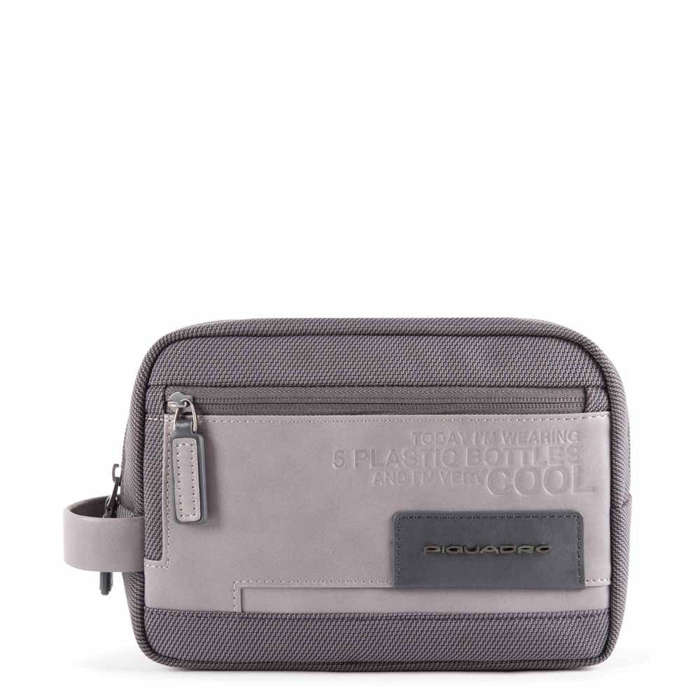 Piquadro Nécessaire Da Viaggio In Tessuto Riciclato Grigio BY1390W107/GR