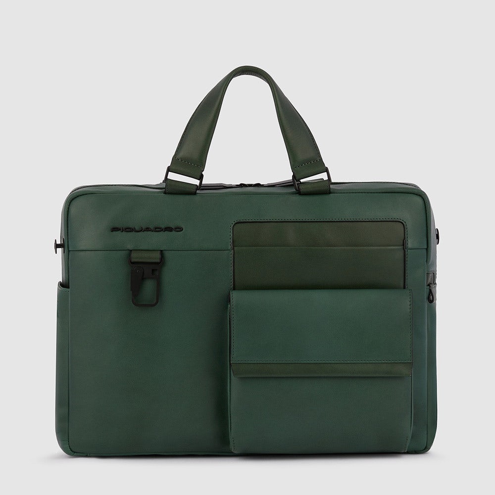 Piquadro CA1903S123/VE Cartella A Due Manici Per Computer 14" E Ipad® Verde Militare