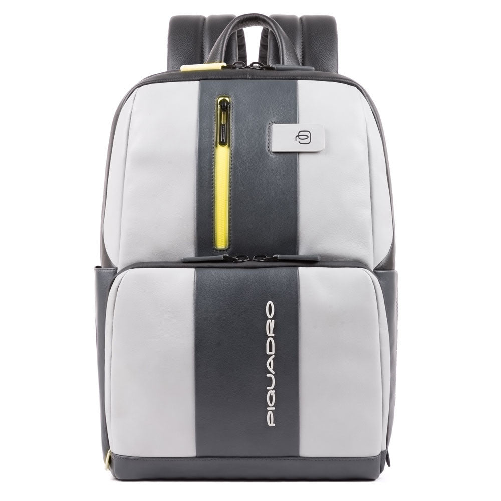 Piquadro, zaino semplice in pelle grigio/giallo CA3214UB00/GRGR