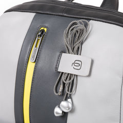 Piquadro, zaino semplice in pelle grigio/giallo CA3214UB00/GRGR