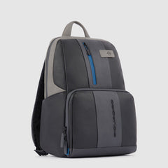 Piquadro CA3214UB00 - Zainetto Porta Pc E Porta Ipad®10,5"/Ipad 9,7" Con Nero-Grigio