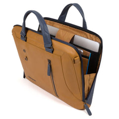 Piquadro Cartella Porta Computer E Porta Ipad® A Due Manici Tabacco/blu CA3335S104/CUBL