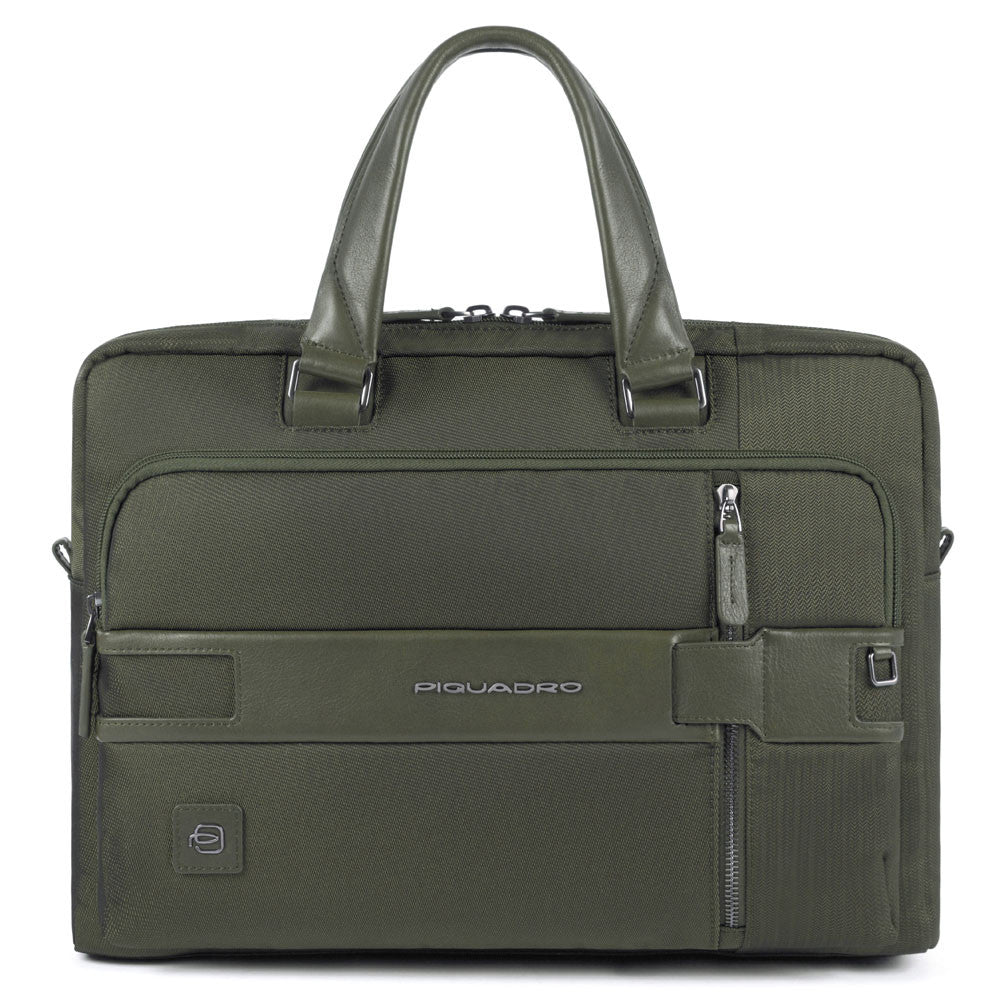 Piquadro Cartella Porta Computer E Porta Ipad® A Due Manici Verde Militare CA3335S107/VE