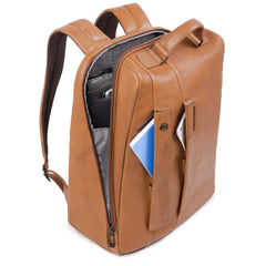 Piquadro Zaino Grande Porta Pc/ipad®Air/pro 9,7 Con Porta Ipad®Mini, Portabottiglia E Portaombrello, Connequ P15Plus Testa Di Moro CA3349P15S