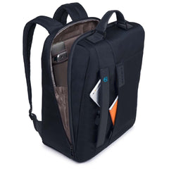 Piquadro Zaino Grande Un Comparto In Tessuto E Pelle P16 Blu Notte CA3349P16