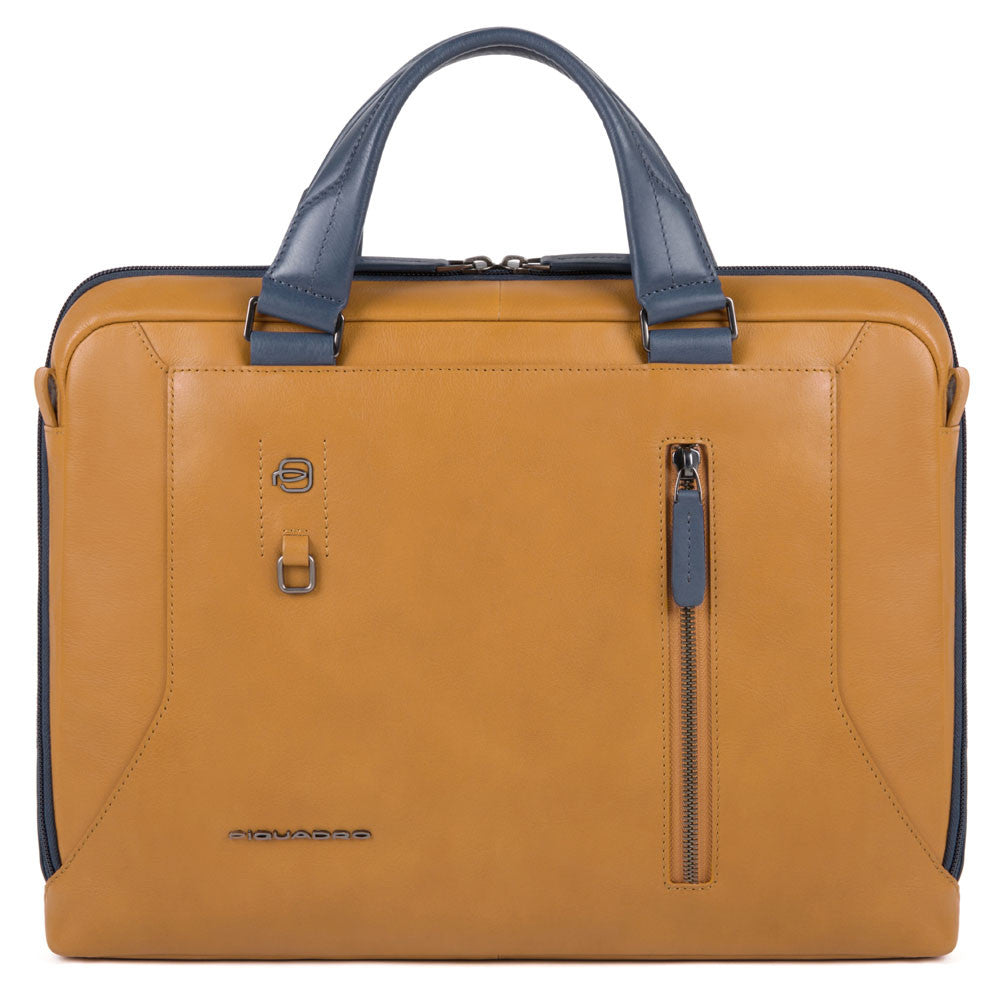 Piquadro Cartella Sottile Porta Computer E Porta Ipad® Tabacco/blu CA4098S104/CUBL