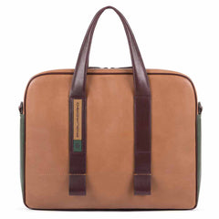 Cartella Sottile A Due Manici Beige Scuro/verde Piquadro CA4098W105/BEVE