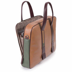 Cartella Sottile A Due Manici Beige Scuro/verde Piquadro CA4098W105/BEVE