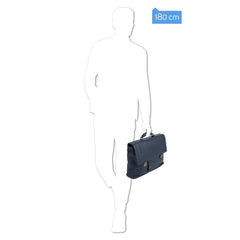 Piquadro Cartella Porta Computer A Due Chiusure Con Patta E Scomparto Porta Ipad®Air/pro 9,7 Pulse Blu Notte CA4130P15